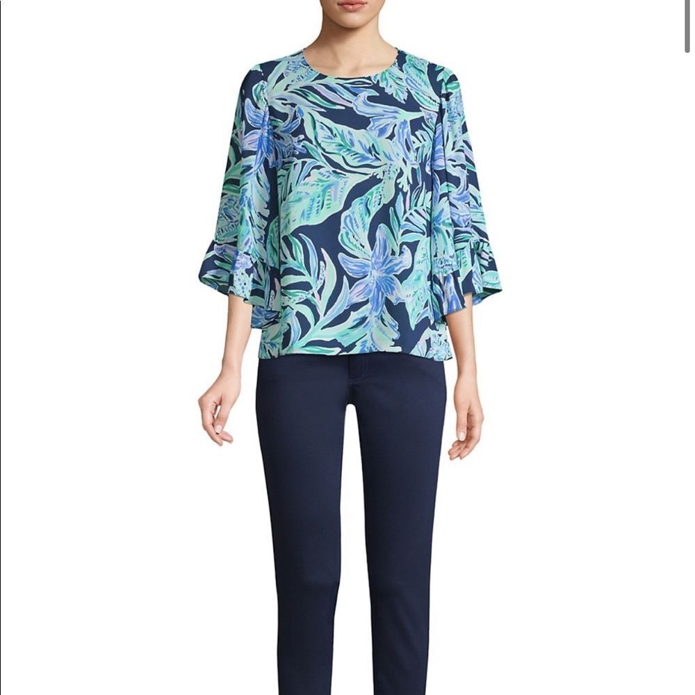 Lilly Pulitzer Women's Francis Printed Top Blouse Summer Spring Size XXS NEW